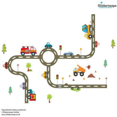 Road Network Wall Sticker Pack