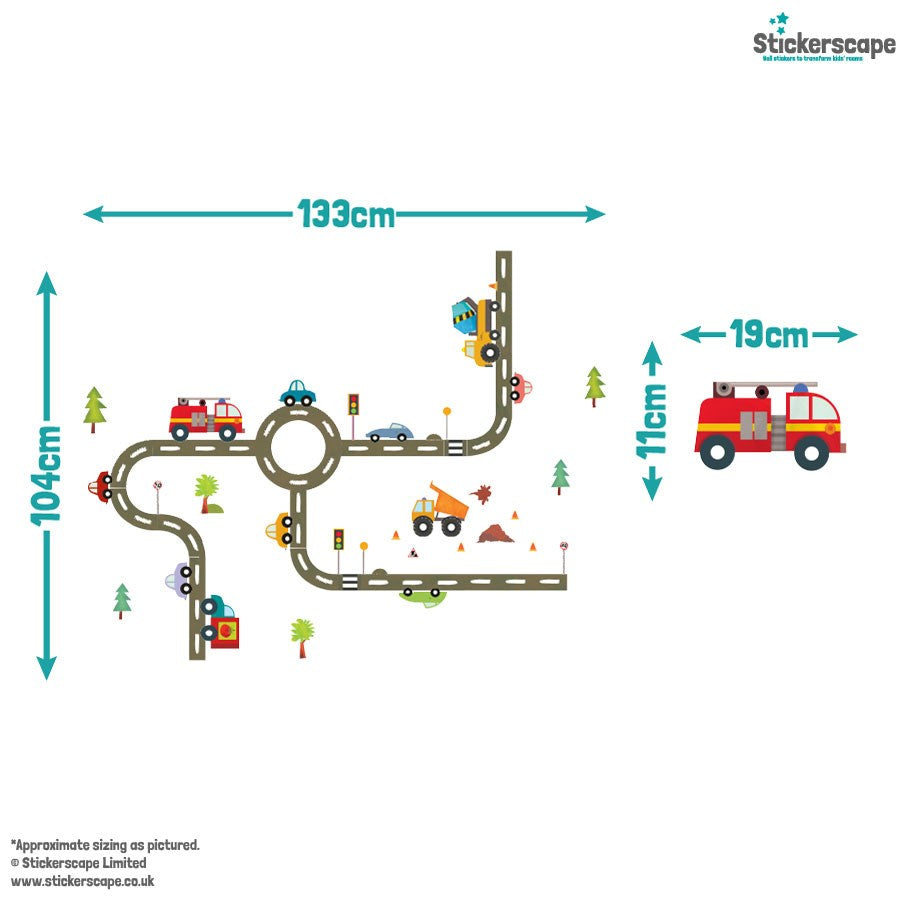 Road Network Wall Sticker Pack