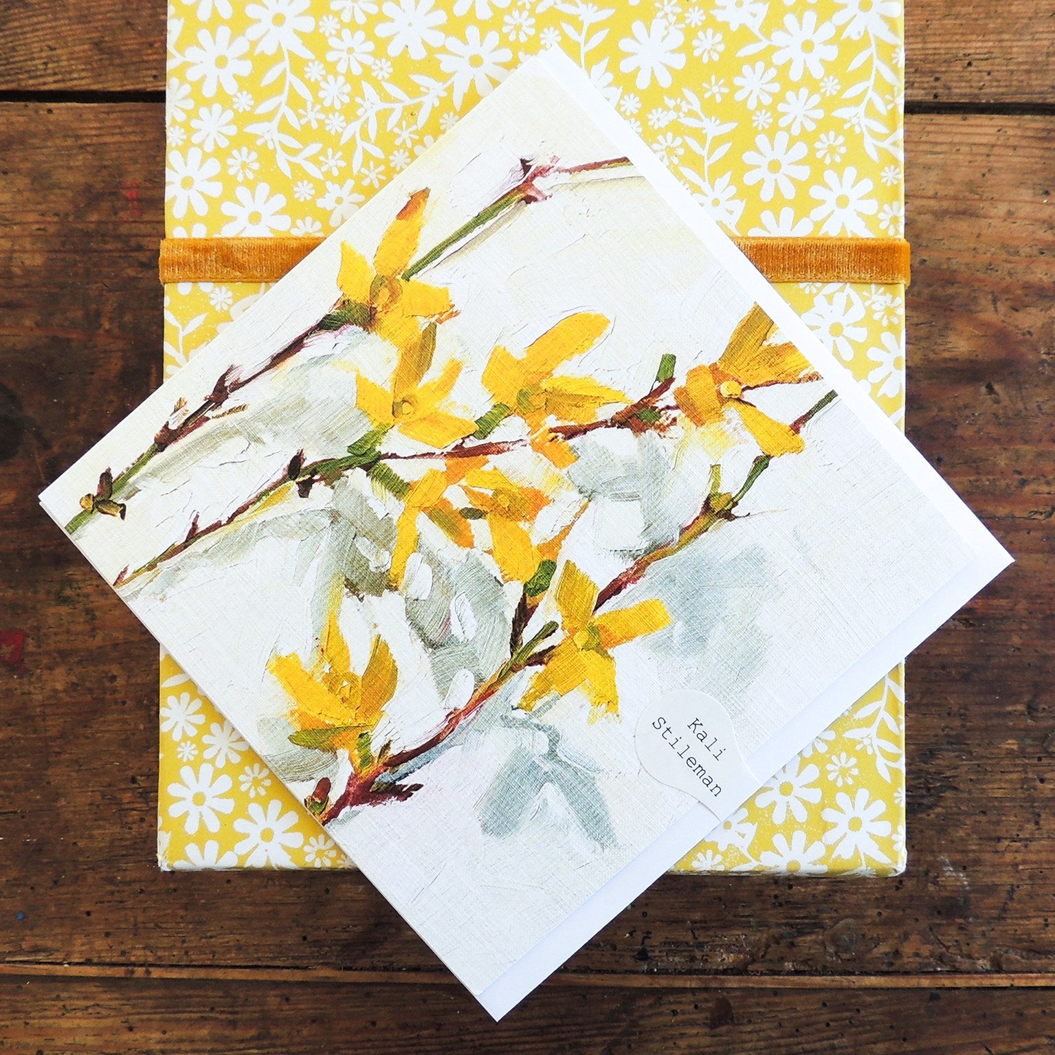 forsythia greetings card