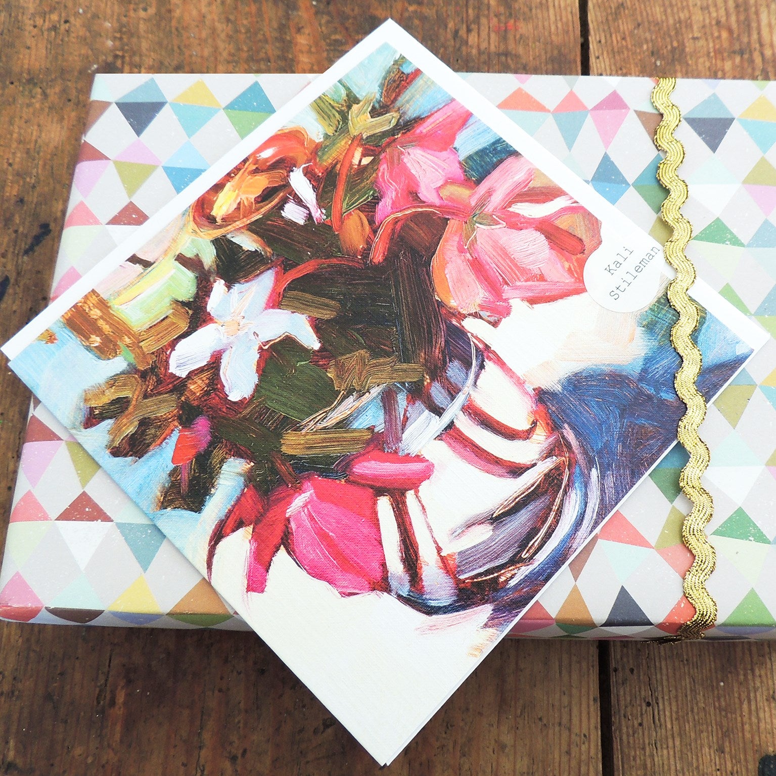 hellebores & vinca greetings card