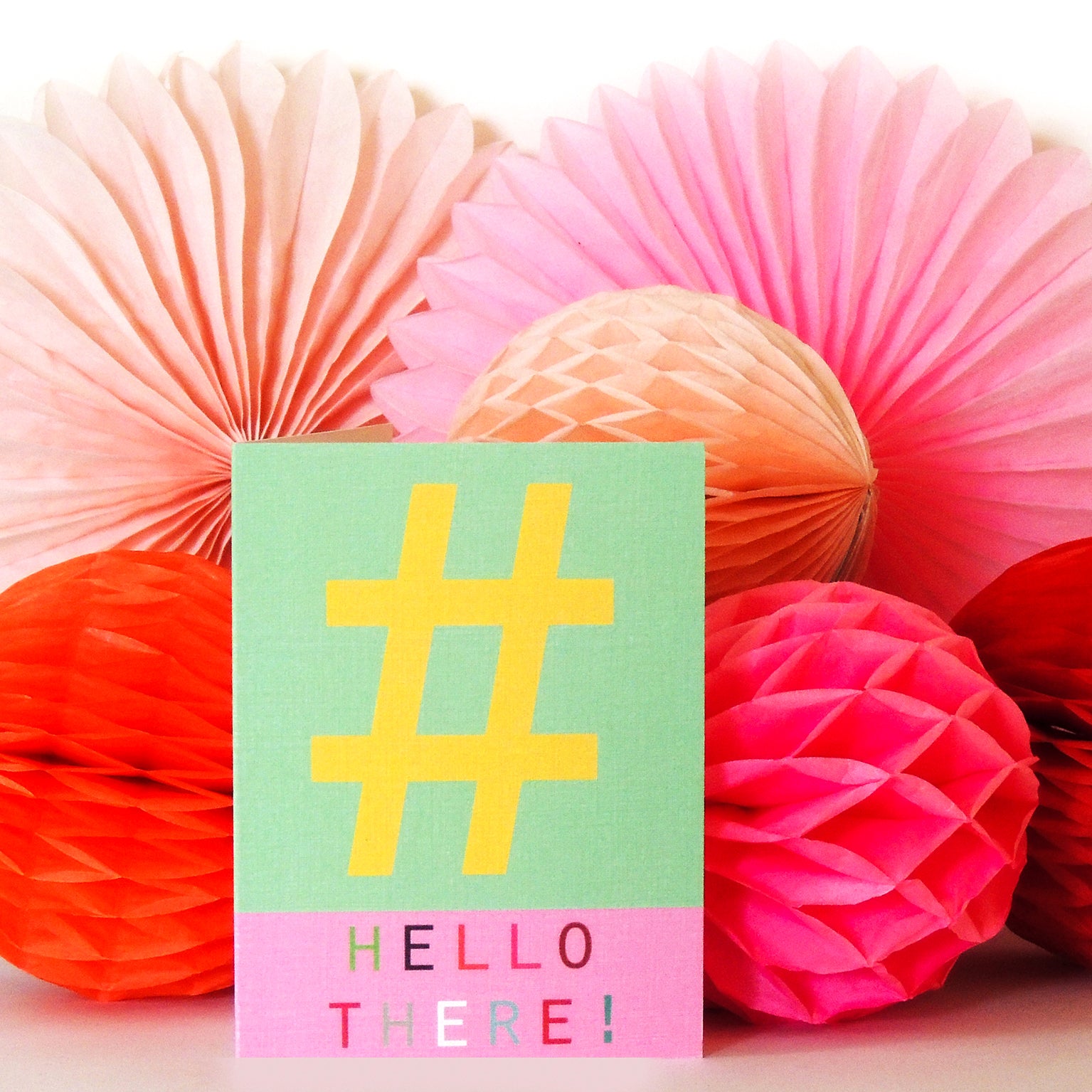 STW03 mini hashtag hello there! card