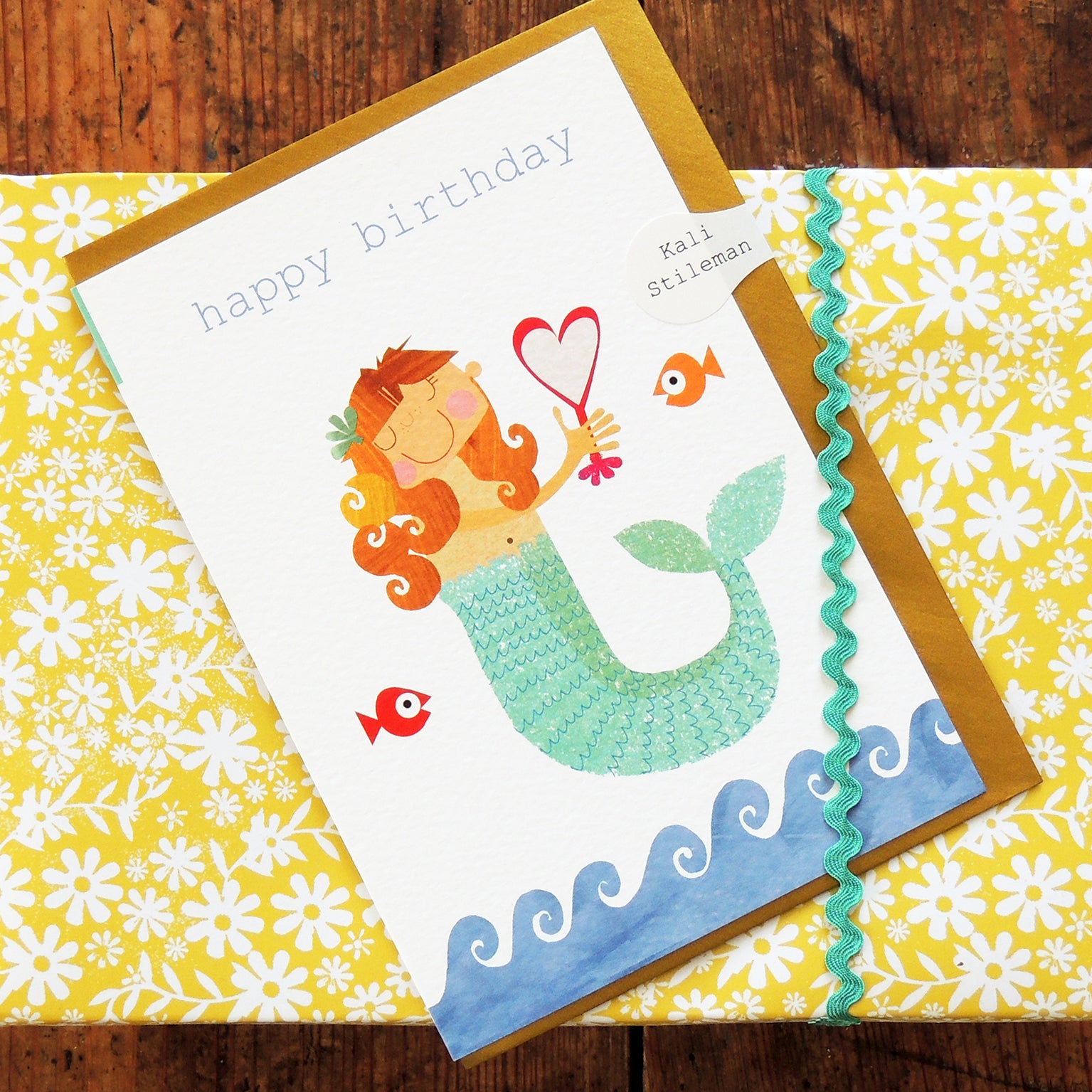 TB04 mermaid happy birthday card