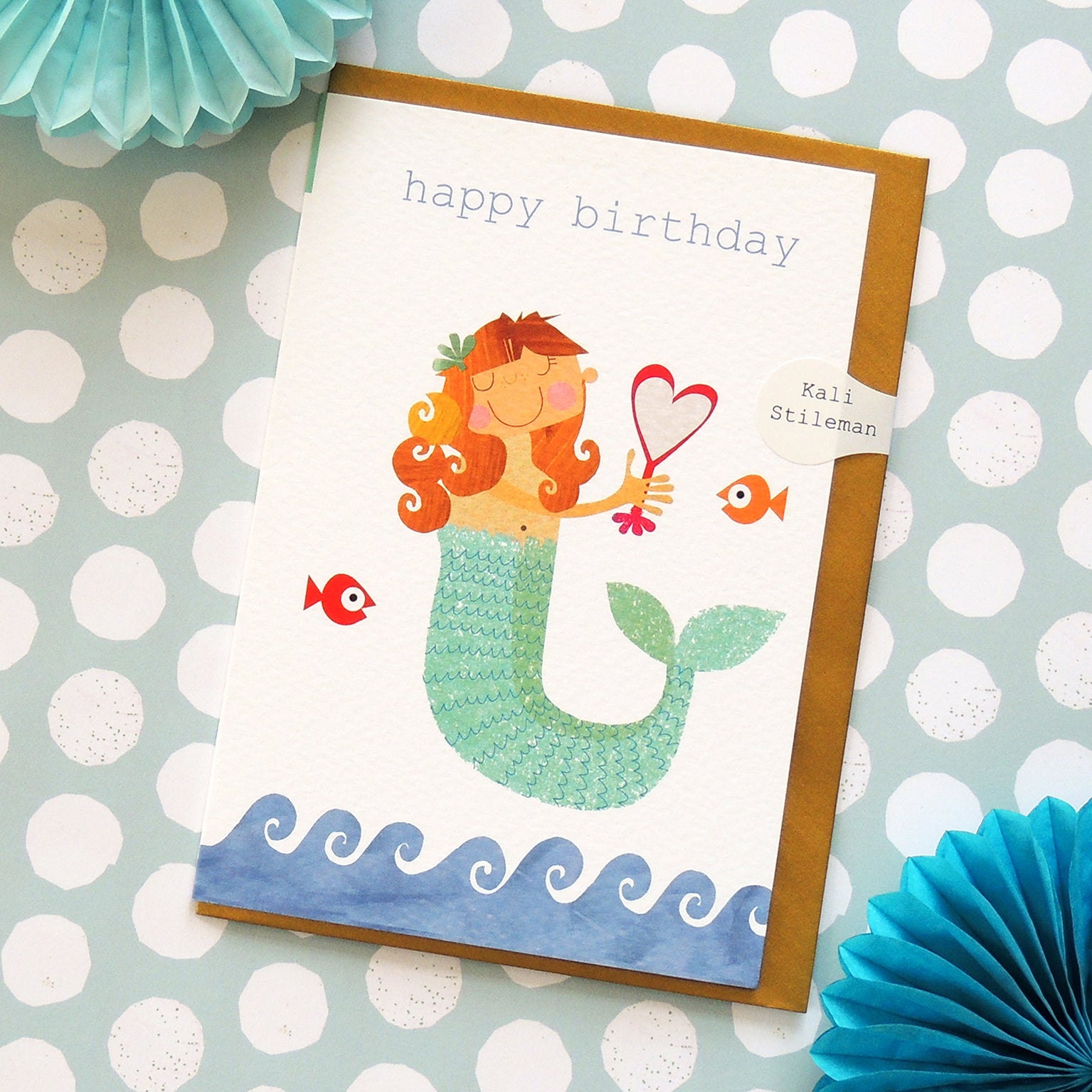 TB04 mermaid happy birthday card