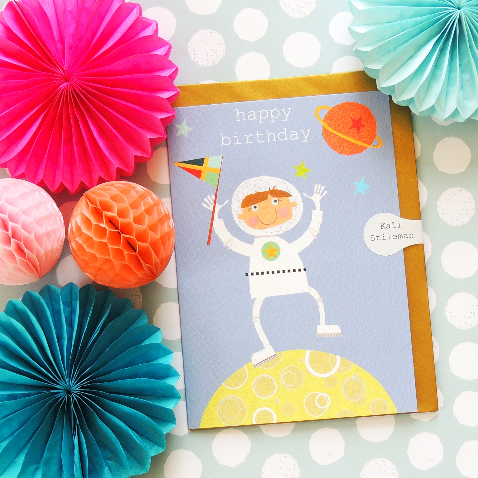 TB09 spaceman happy birthday card