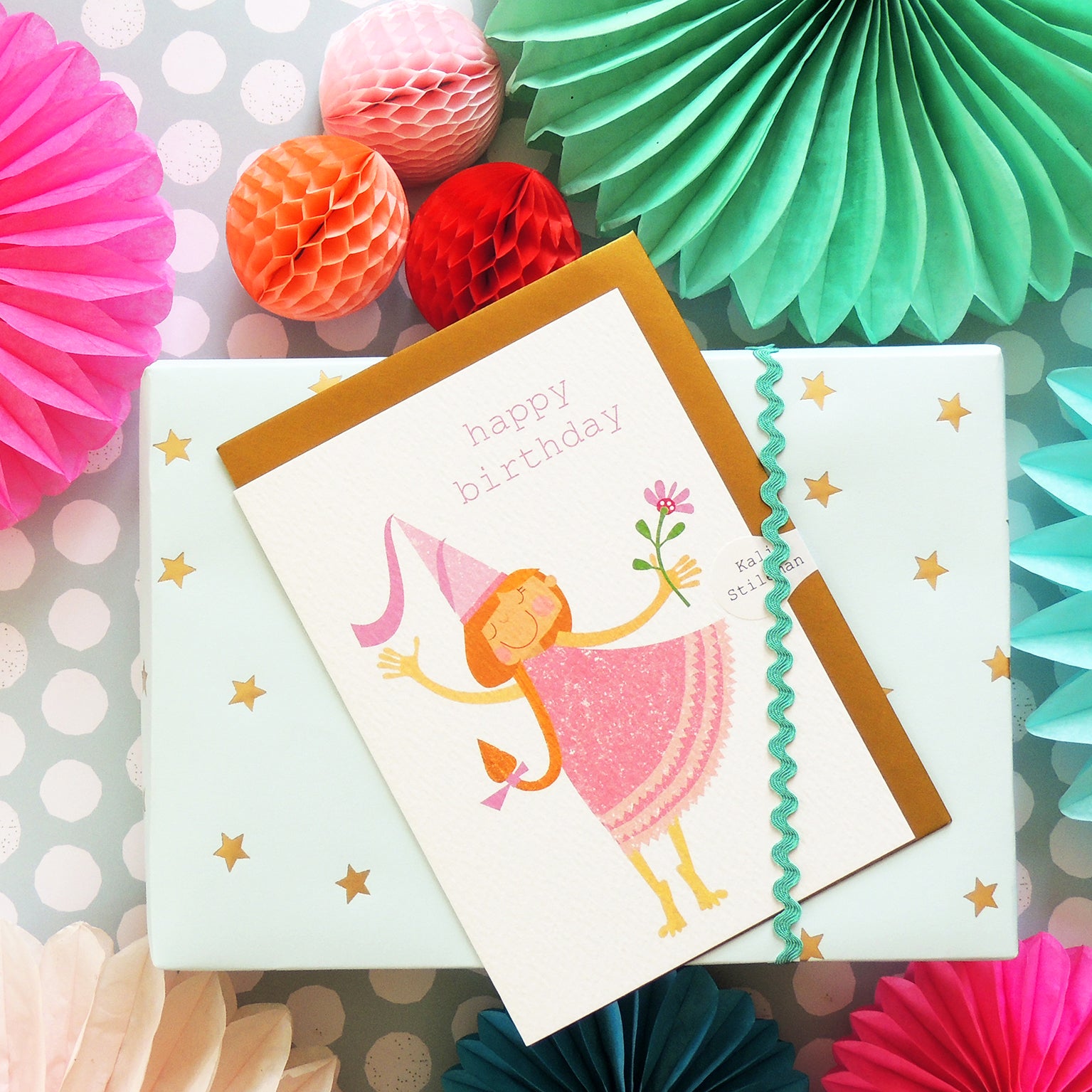 TB16 princess happy birthday card