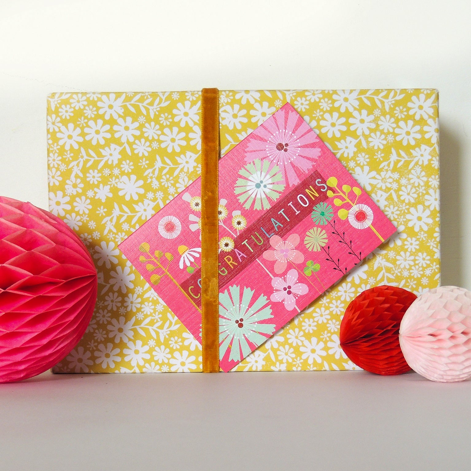 mini floral congratulations card