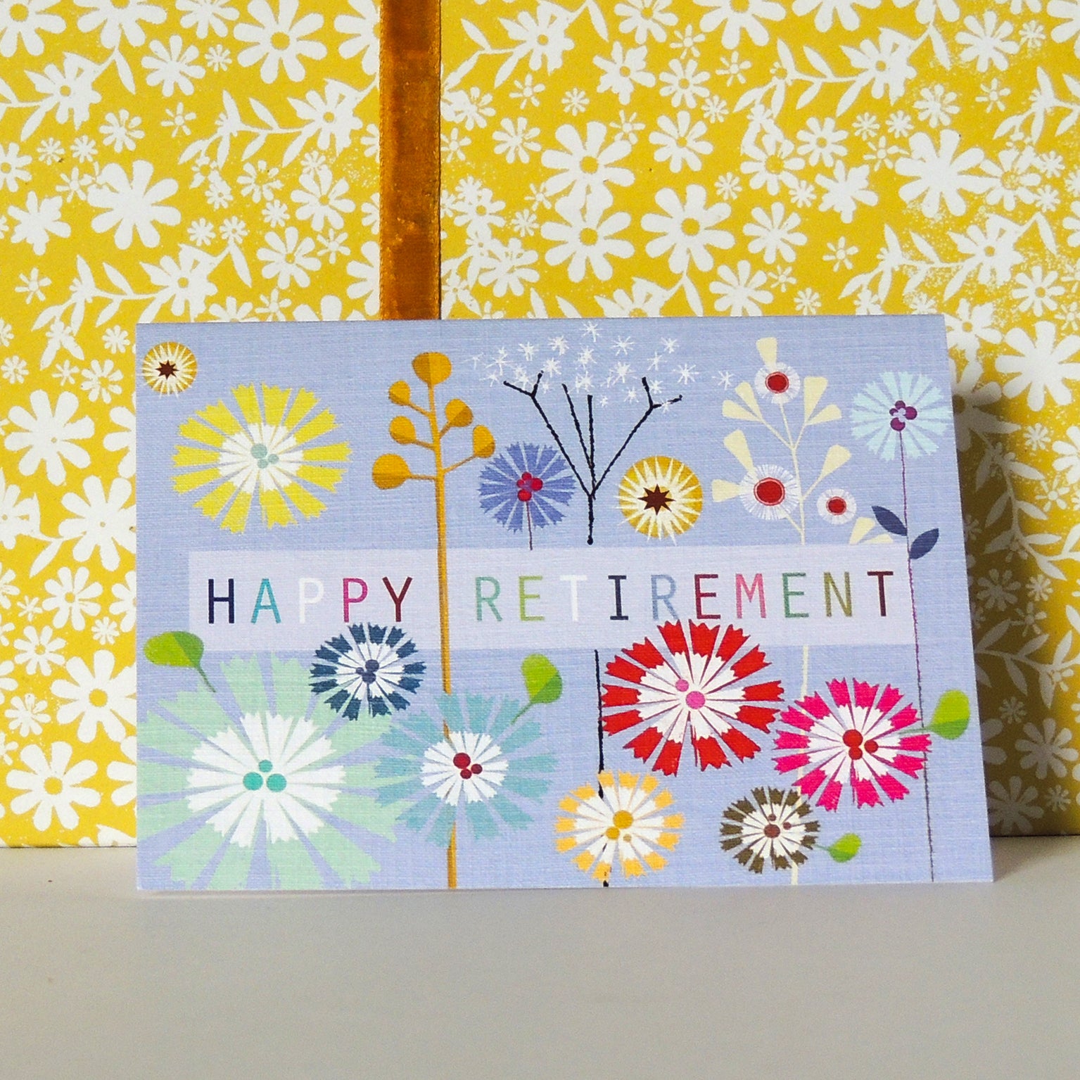 mini floral retirement card