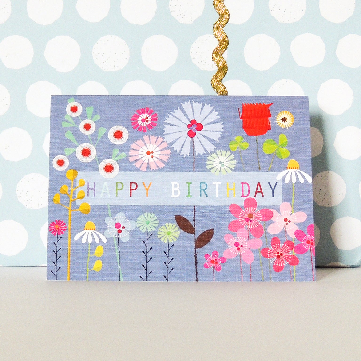 mini floral happy birthday card