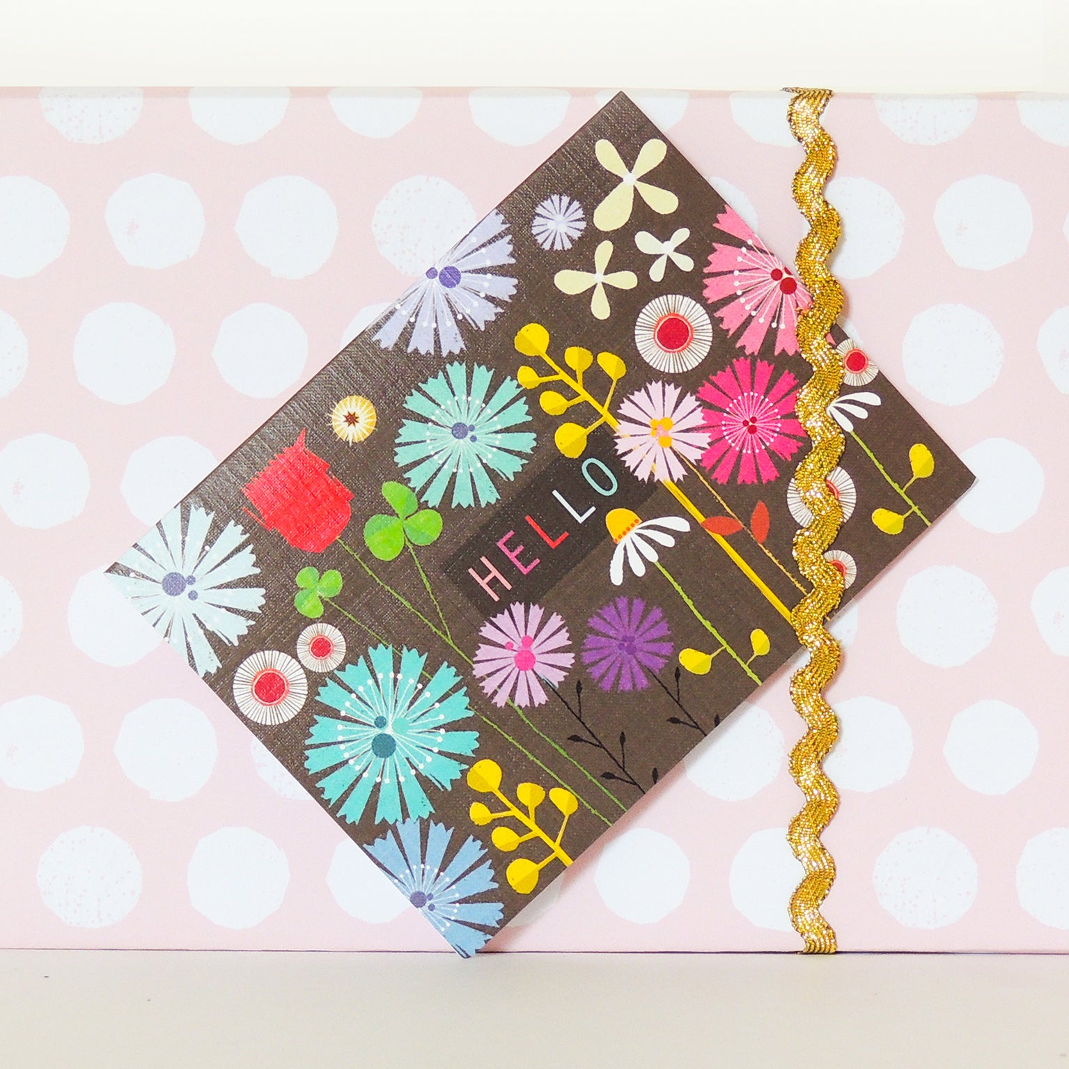 mini floral hello card