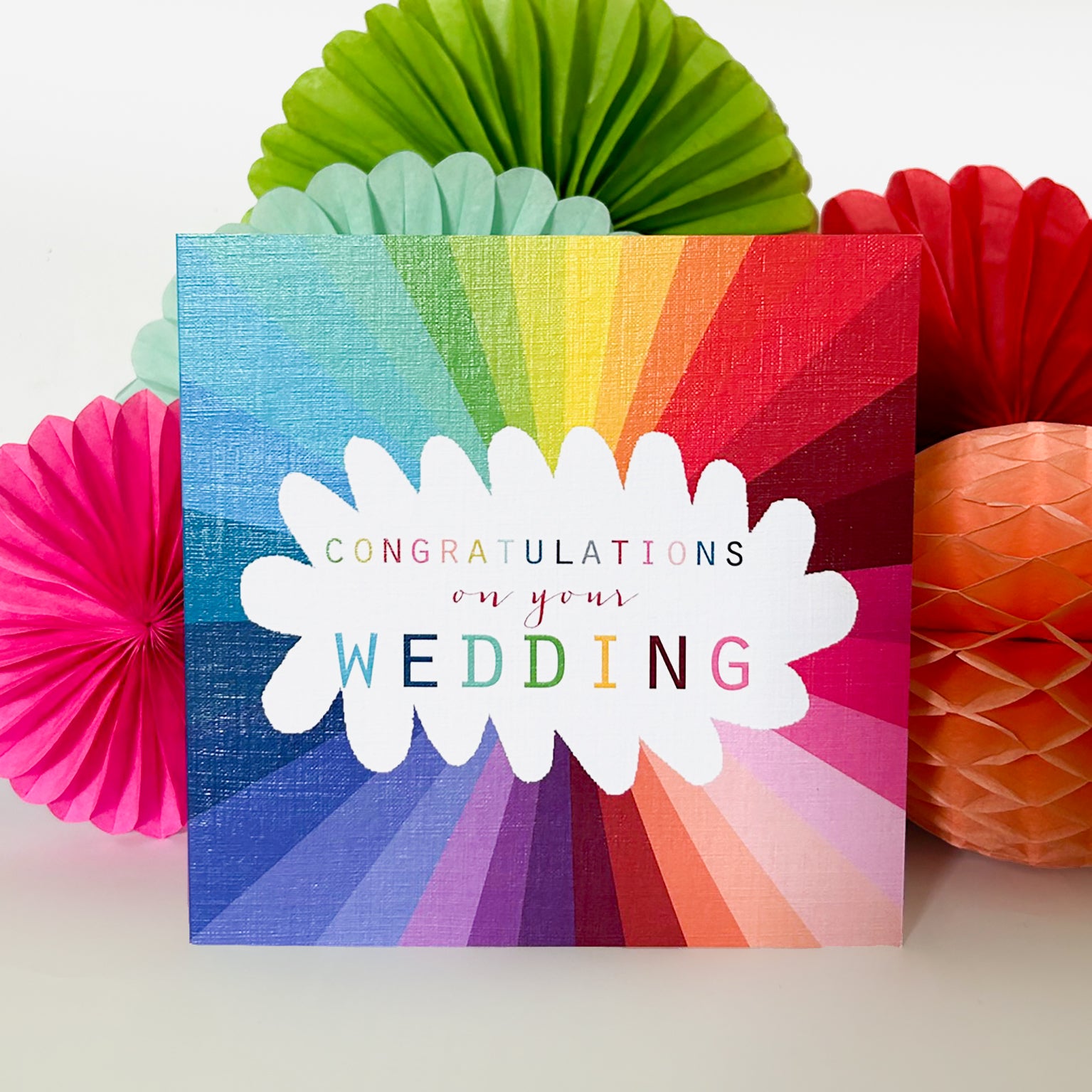 WO83 colourful wedding congratulations card