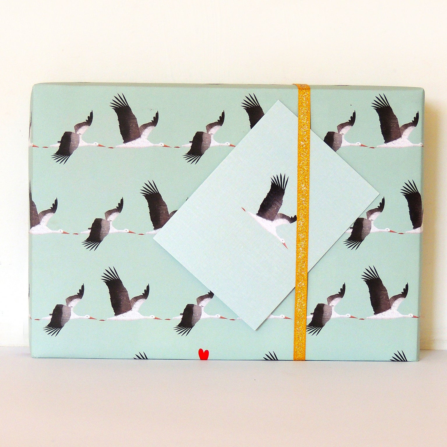 WP92 blue stork wrapping paper