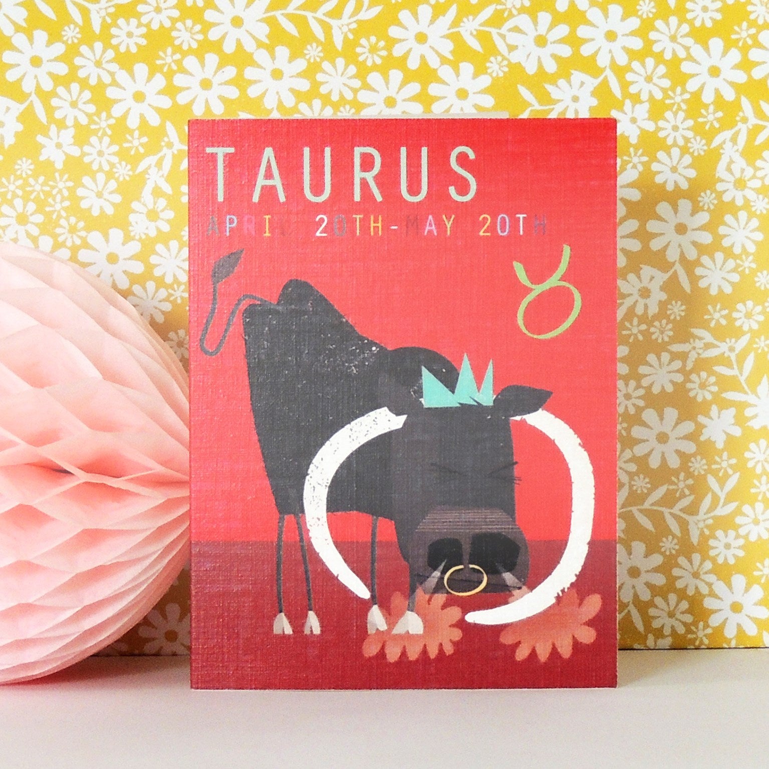 mini taurus greetings card