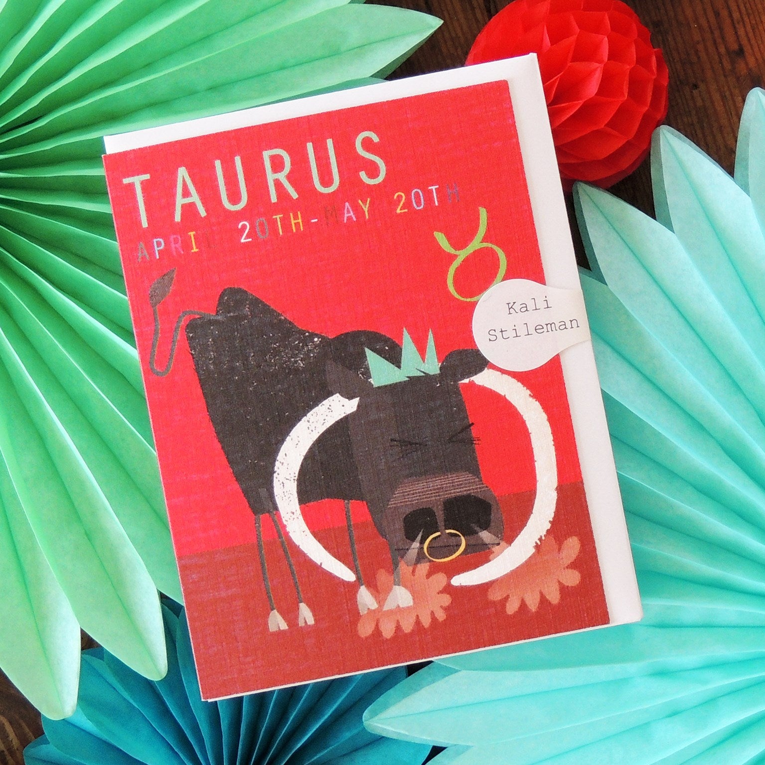 mini taurus greetings card