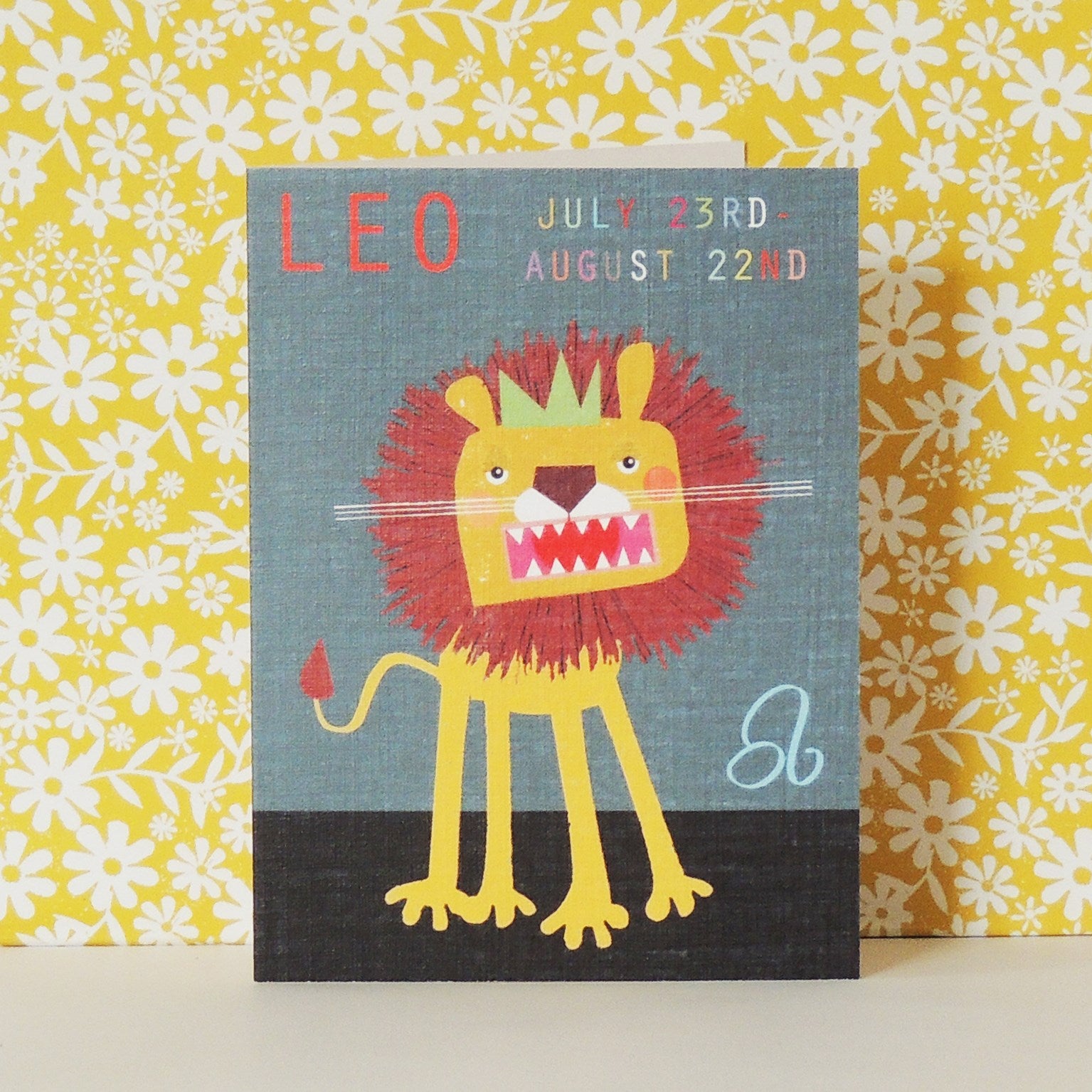 mini leo greetings card