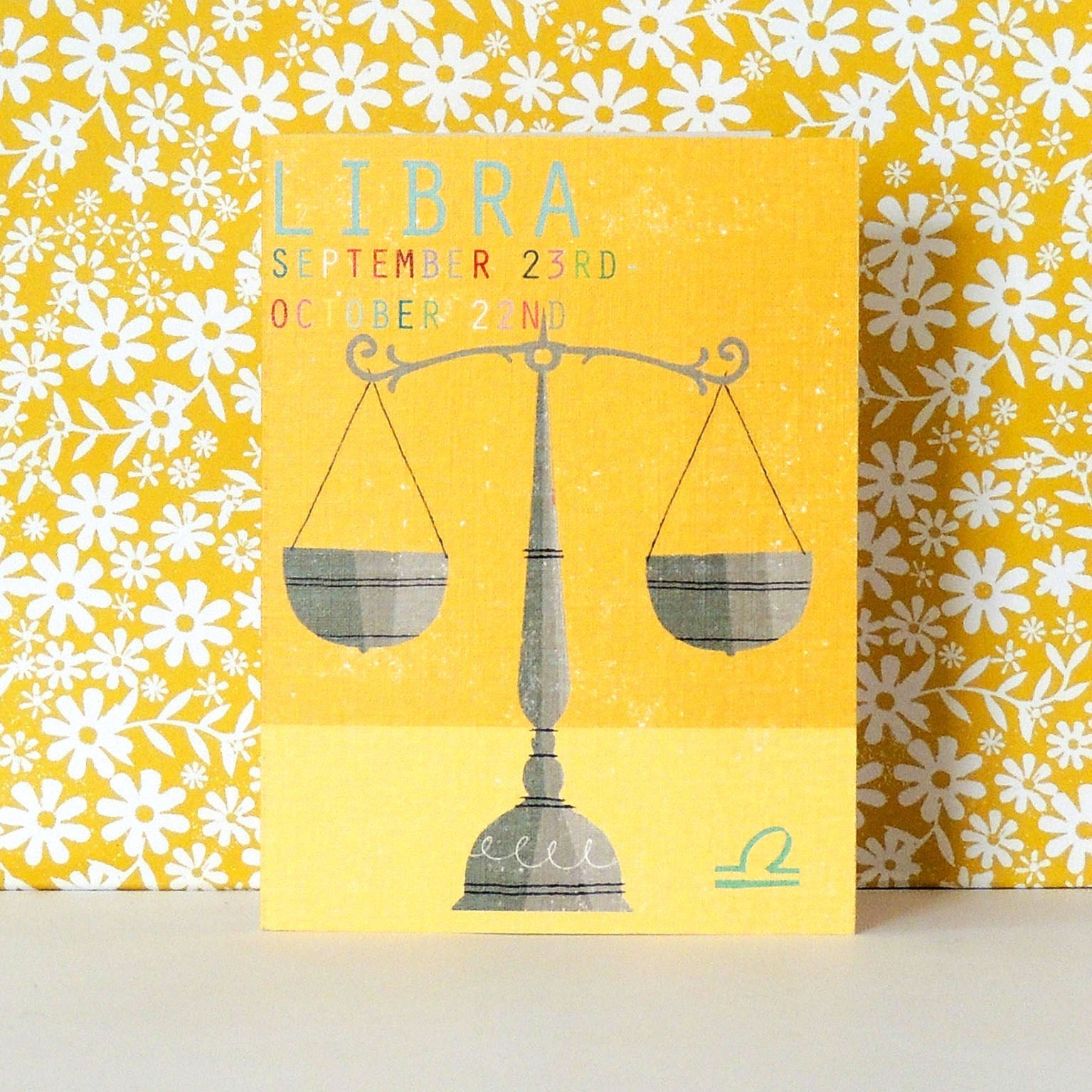 mini libra greetings card