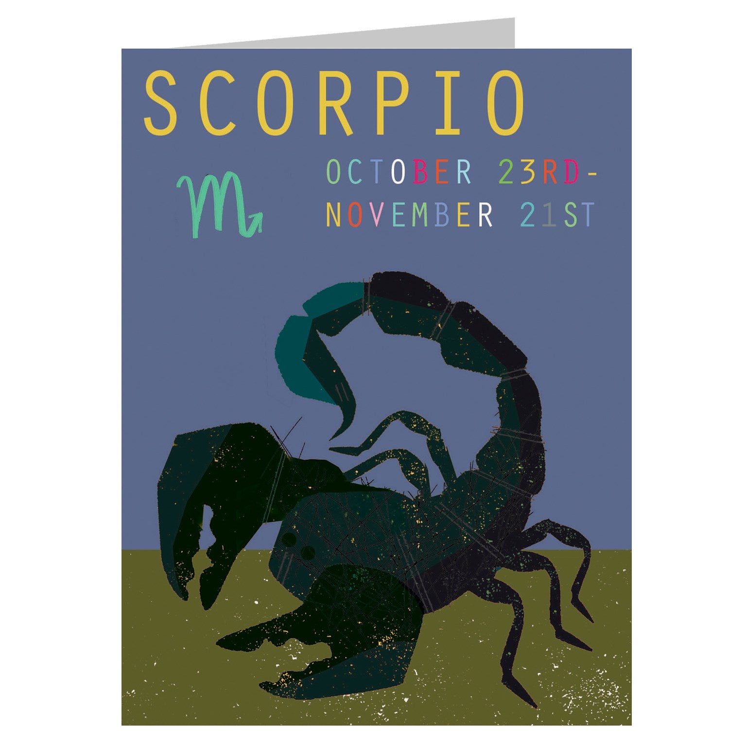 mini scorpio greetings card