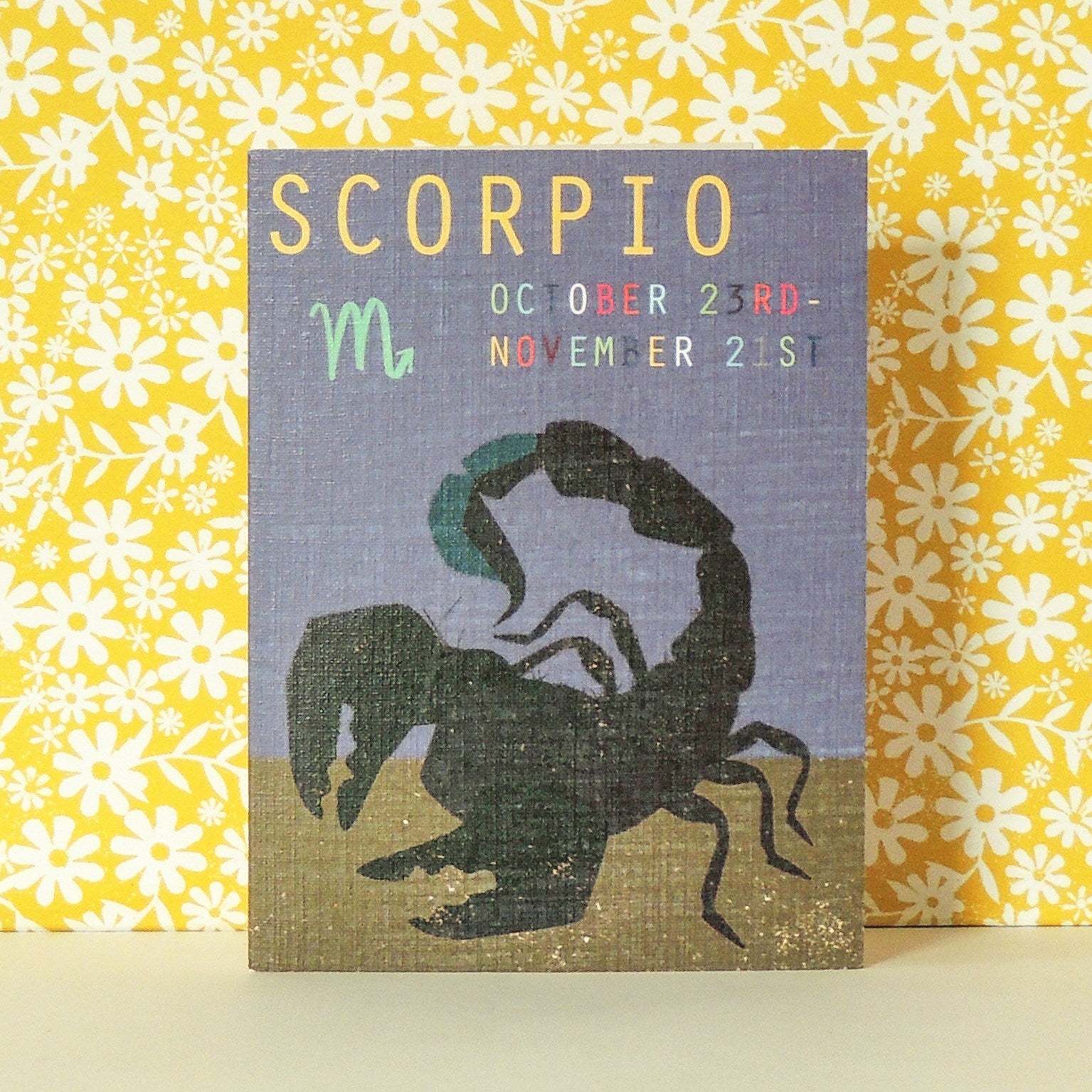 mini scorpio greetings card