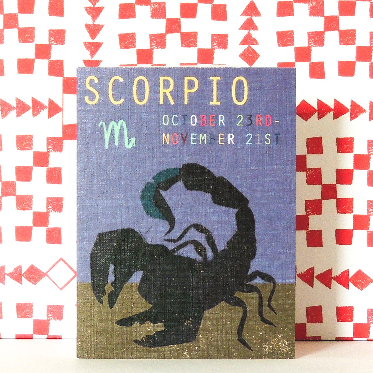 mini scorpio greetings card