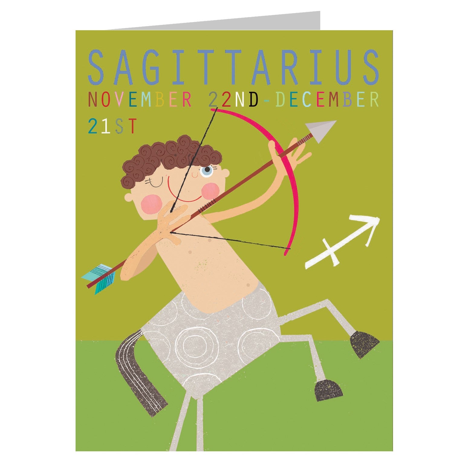 mini sagittarius greetings card