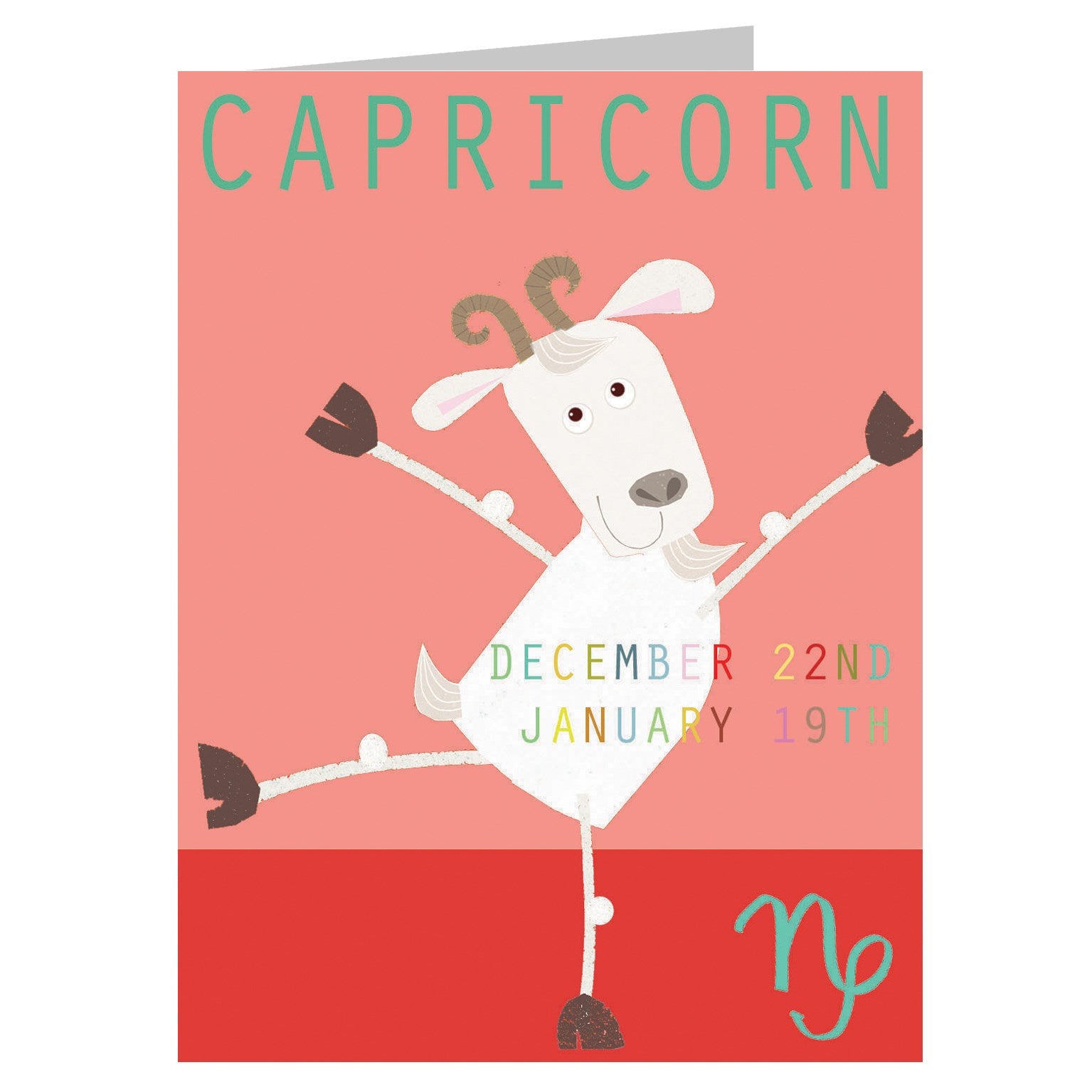 mini capricorn greetings card