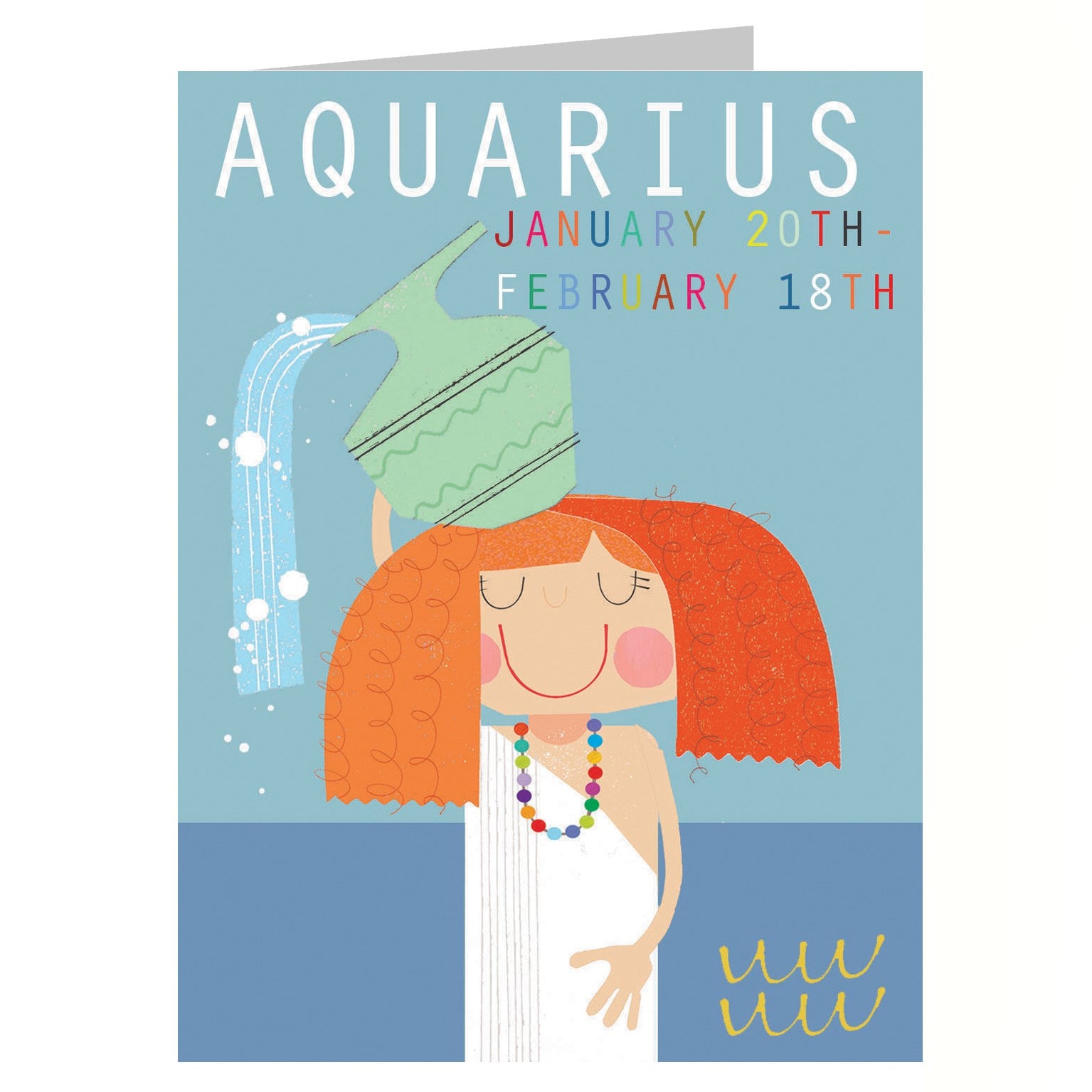 mini aquarius greetings card